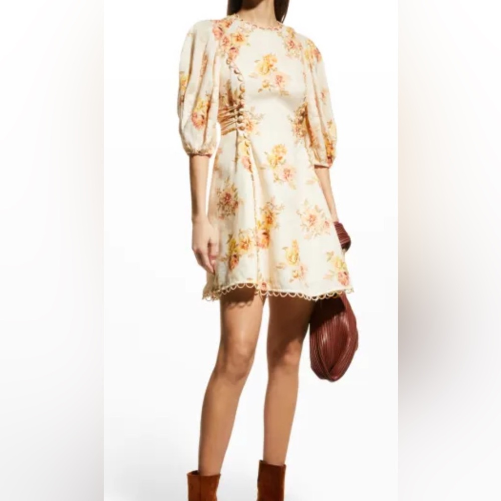 Zimmermann Beige and Peach Floral Dress